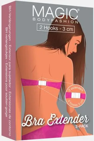 MAGIC Bodyfashion Bra Extender - 2 agrafes - 3cm de long - Lot de 3 Rallonges