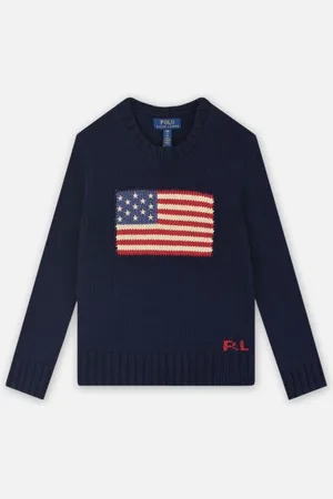 Ralph Lauren Flag Cn Swtr-Tops-Sweater