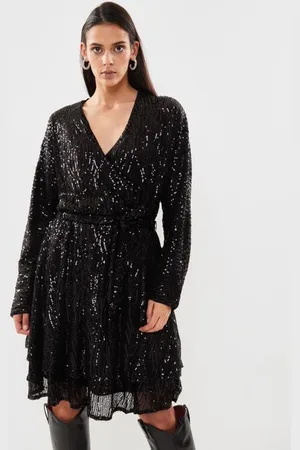 VILA Viselia Ls Knee Length Sequin Dress/Rou