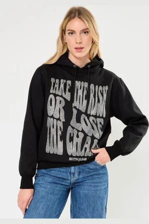 Sixth June OVERSIZED RHINESTONE HOODIE