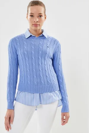 Ralph Lauren Pull torsadé à col rond en coton