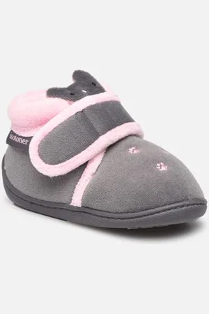 Isotoner Bottillon Velcro Fille Polyvelours
