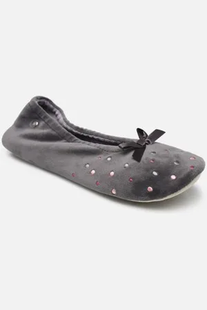 Isotoner Ballerine microvelours – brodée pois