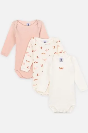 Petit Bateau Lot De 3 Bodies Us ML Bébé Fille - A05MW00