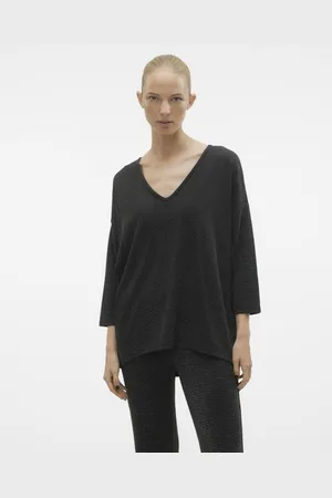 VERO MODA VMKANVA 3/4 GLITTER V-NECK TOP JRS