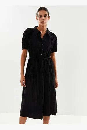 VILA Viluxi Plissé S/S Midi Shirt Dress/C26