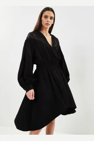 VILA Viliya Ls V-Neck Midi Calf Dress/Rou