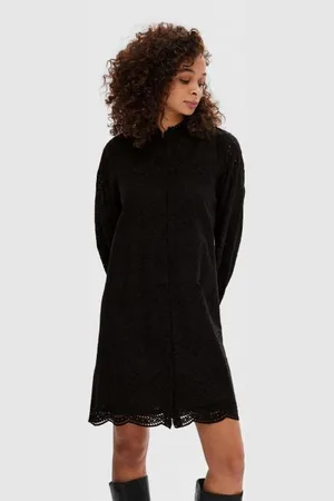SELECTED Slftatiana Ls Short Embr Dress Noos