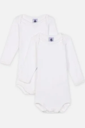 Petit Bateau Lot de 2 Bodies Manches Longues Unis