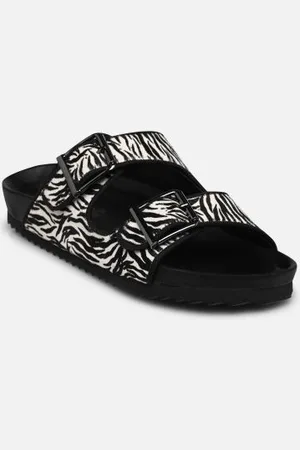 Colors of California Two buckles sandal pony hair