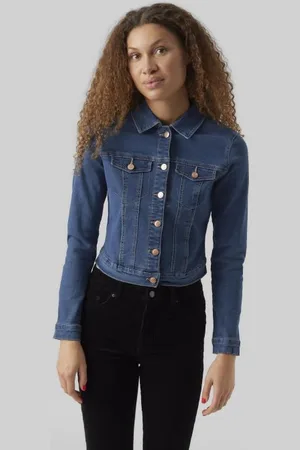 VERO MODA Vmluna Ls Slim Dnm Jacket Mix Ga Noos