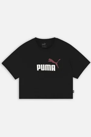 PUMA Girls Logo Cropped Tee