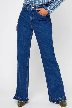 NA-KD Raw Edge Slit Denim