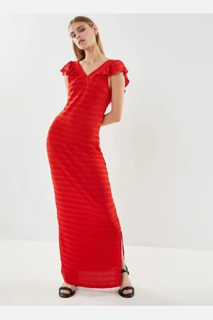 VILA VIEMRINO V-NECK MIDI DRESS