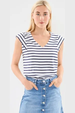 Armor.lux T-Shirt Rayé Marin Manches Courtes Deauville