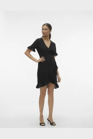 VERO MODA Vmchris Ss Short Wrap Dress Wvn Ga