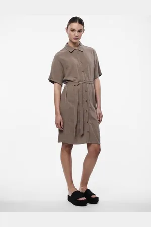 Pieces® PCVINSTY SS LINEN SHIRT DRESS NOOS