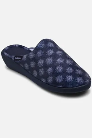 Isotoner Mules en velours ultra doux talon 4 cm semelle ergonomique W