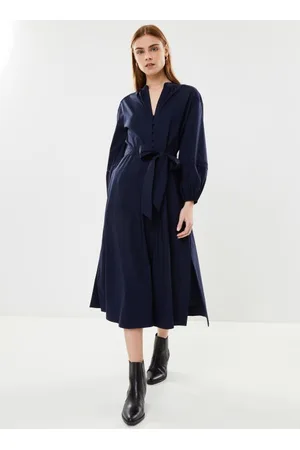 Ralph Lauren Robe-chemise ceinturée coton et dentelle