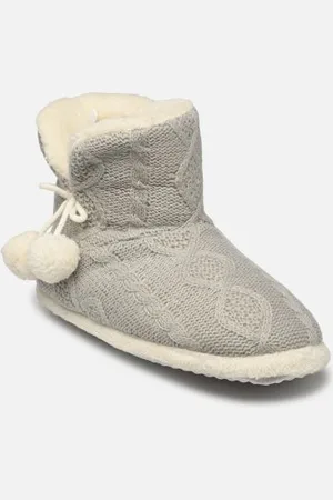 Sarenza Chaussons montant femme tricots et pompons