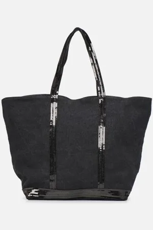 Vanessa Bruno Cabas L Porte Epaule Zippe En Lin Et Paillettes N