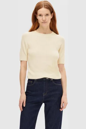SELECTED Slfelinna New Ss Knit Top Noos