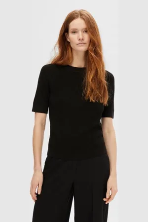 SELECTED Slfelinna New Ss Knit Top Noos