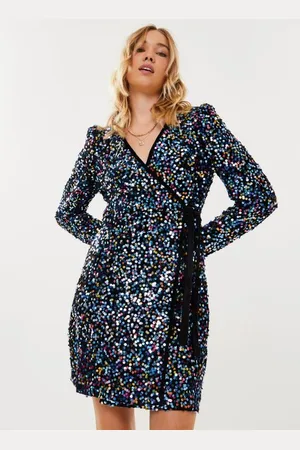 Y.A.S Yaskillo Sequin Ls Wrap Dress - Show