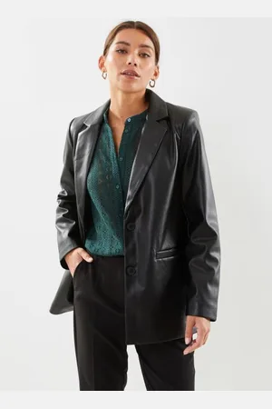 VILA Vinille Coated Loose Blazer - Noos
