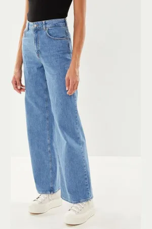 SELECTED Slfeloise-Erin Hw Wide Mid Blu Jeans