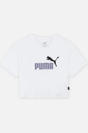 PUMA Girls Logo Cropped Tee