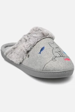 Isotoner Mule - Flanelle - Semelle Ergonomique Mousse Interieure Everywear - Chat Fantaisie