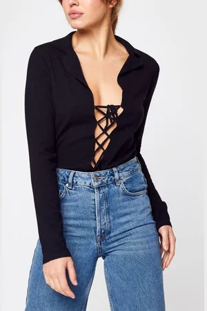 NA-KD Lace Up Long Sleeve Top