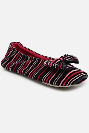 Isotoner Ballerine velours bio – grand nœud