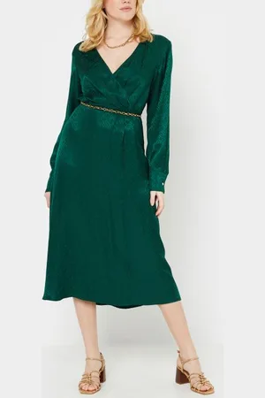 Tommy Hilfiger Vis Jacquard Wrap Midi Dress