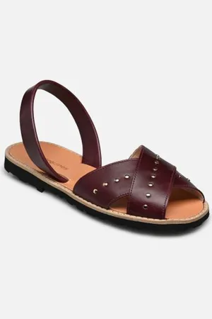MINORQUINES Avarca Rock Cuir Vintage Burdeos