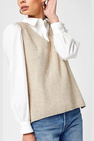 VILA Viril Knit Rib V-Neck SL Vest - Noos