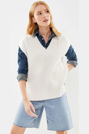 VILA Vimalje V-Neck S/L Oversize Knit Vest