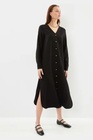 VILA Viprisilla V-Neck L/S Midi Shirt Dress