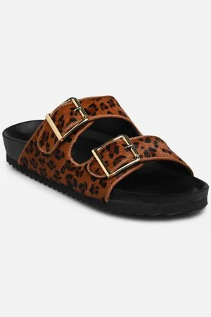 Colors of California Two buckles sandal pony hair