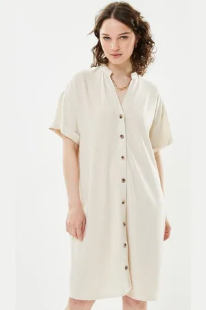 Pieces® PCVINSTY SS LINEN SHIRT DRESS