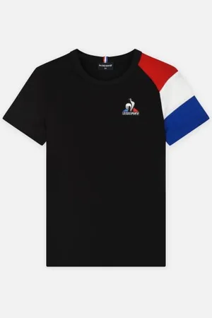 Le Coq Sportif BAT Tee SS N°2 Enfant Black - N.O.W - Bleu Electro - Rouge Electro