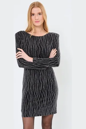 VILA VIDARLENE O-NECK LS LUREX SHORT DRESS/DC