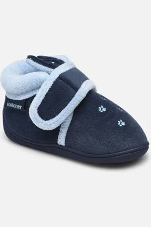 Isotoner Bottillon Velcro Garçon Polyvelours