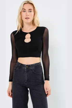 Sixth June MESH JEWELLERY LS CROP TOP
