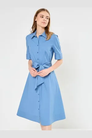 Ralph Lauren Robe-chemise ceinturée en coton mélangé