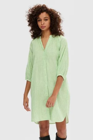 SELECTED Slfalberta 3/4 Stripe Short Dress Noos
