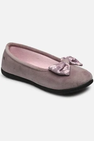 Isotoner Ballerine ergonomique EVERYWEAR Microvelours – nœud imprimé ananas