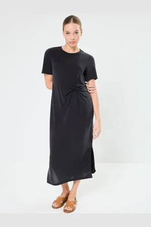 Pieces® Pcanora Ss O-Neck Midi Knot Dress Bc