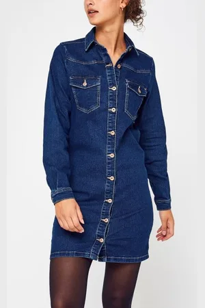 Pieces® Pcperry L/S Denim Dress-Vi/Noos Bc